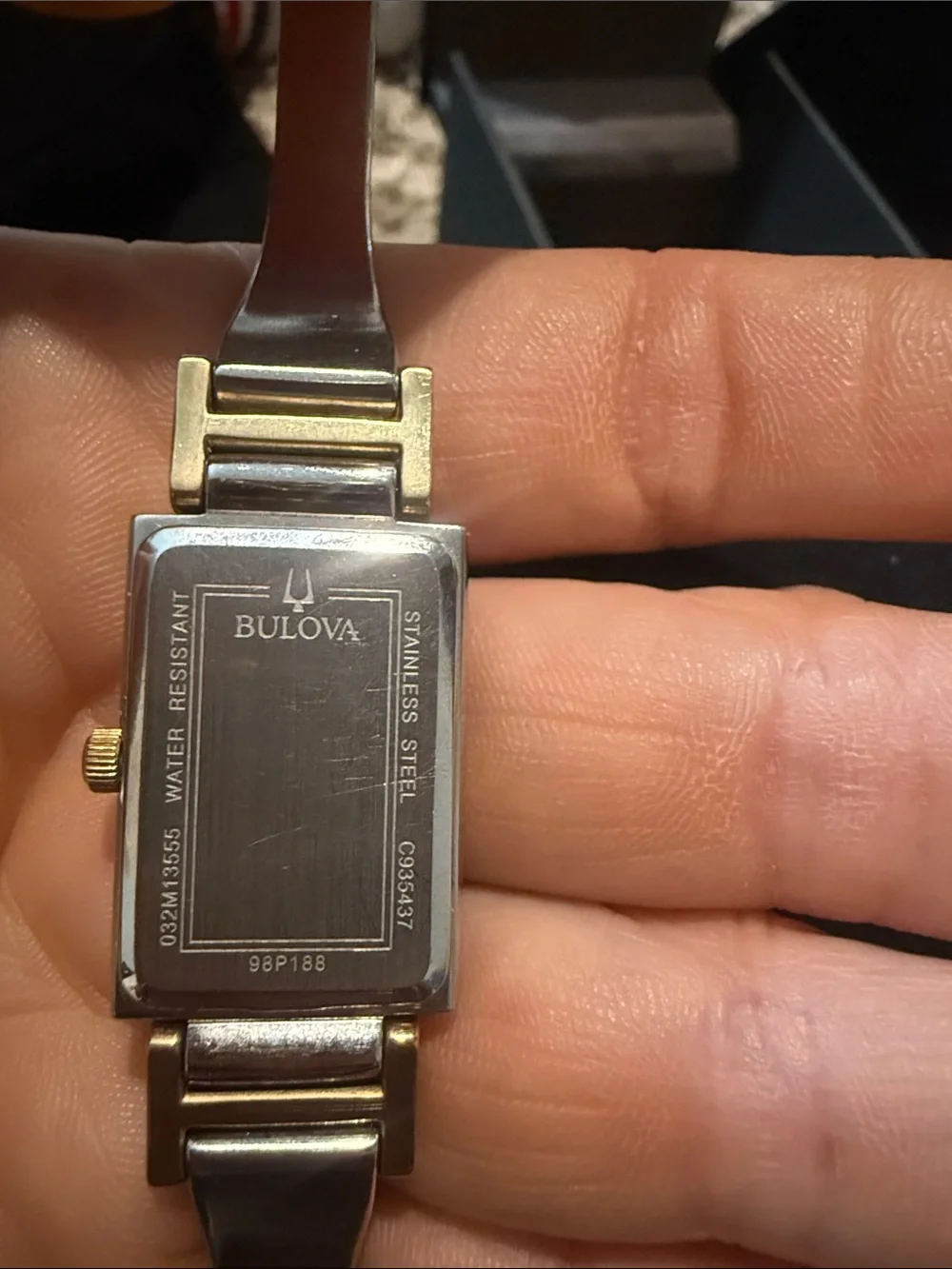 Bulova Men's Two-Tone Rectangle Dress Watch - Silver and Gold